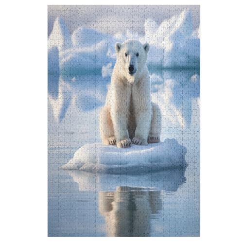 Eisbär Holzpuzzle 1000 Teile Klassische Puzzles Erwachsene Kinder Puzzle DIY Kit Holzspielzeug Einzigartiges Geschenk 78×53cm von LHXLHXX