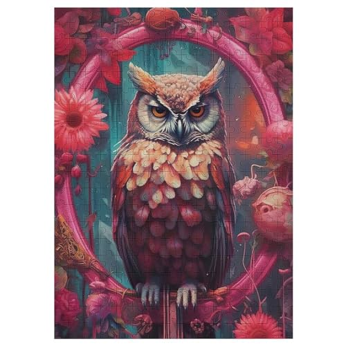 Eule Holzpuzzle 300 Teile, Knobelspiele Für Erwachsene, Teenager, Puzzles Unmögliche - Kinder Puzzle Zimmer Deko 42×30cm von LHXLHXX
