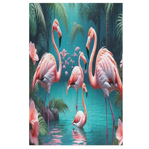 Flamingo Holzpuzzle Für Erwachsene Teenager Stress Abbauen Familien-Puzzlespiel Poster 1000-teiliges Puzzle Kinder Lernspiel 78×53cm Flamingo Holzpuzzle Für Erwachsene Teenager Stress Abbauen Familien-Puzzlespiel Poster 1000-teiliges Puzzle Kinder Lernspiel 78×53cm von LHXLHXX