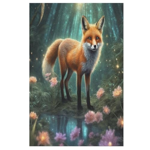 Fuchs Holzpuzzle 1000 Teile, Knobelspiele Für Erwachsene, Teenager, Puzzles Unmögliche - Kinder Puzzle Zimmer Deko 78×53cm von LHXLHXX