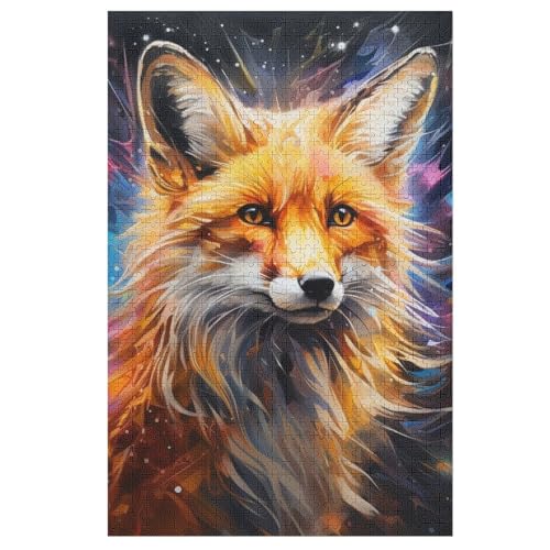 Fuchs Holzpuzzle 1000 Teile Klassische Puzzles Erwachsene Kinder Puzzle DIY Kit Holzspielzeug Einzigartiges Geschenk 78×53cm von LHXLHXX