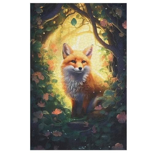 Fuchs Holzpuzzle 1000 Teile Klassische Puzzles Erwachsene Kinder Puzzle DIY Kit Holzspielzeug Einzigartiges Geschenk 78×53cm von LHXLHXX