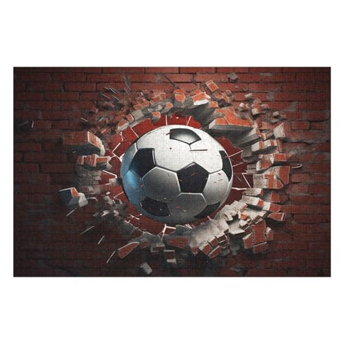 Fußball Puzzles 1000 Teile Für Jugendliche Kreatives Holzpuzzlespielzeug Familienspiel Schwierigkeitsgrad Herausforderungspuzzles （75×50cm） von LHXLHXX