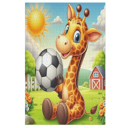 Giraffe Holzpuzzle 1000 Teile, Knobelspiele Für Erwachsene, Teenager, Puzzles Unmögliche - Kinder Puzzle Zimmer Deko 78×53cm von LHXLHXX