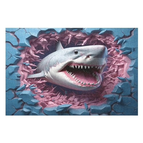 Hai Holzpuzzle 1000 Teile Klassische Puzzles Erwachsene Kinder Puzzle DIY Kit Holzspielzeug Einzigartiges Geschenk （75×50cm） von LHXLHXX