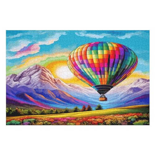 Heißluftballon -Puzzle, 1000 Teile,Holzpuzzle Für Erwachsene Kinder, Lustiges Spielzeug, Denkspiel, Bildungsspiel, （75×50cm） von LHXLHXX