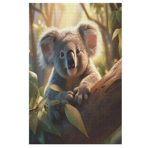 Holzpuzzle Koala Puzzle 1000 Teile Erwachsene Klassische Pädagogisches Spielzeug Kinder Lernspiel Herausforderndes Puzzles 78×53cm von LHXLHXX