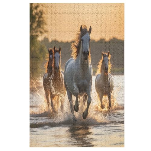 Horse Holzpuzzle 1000 Teile, Knobelspiele Für Erwachsene, Teenager, Puzzles Unmögliche - Kinder Puzzle Zimmer Deko 78×53cm von LHXLHXX