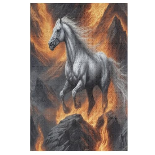 Horse Holzpuzzle 1000 Teile Klassische Puzzles Erwachsene Kinder Puzzle DIY Kit Holzspielzeug Einzigartiges Geschenk 78×53cm von LHXLHXX