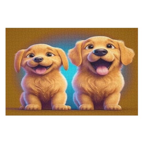 Hund Holzpuzzle 1000 Teile Klassische Puzzles Erwachsene Kinder Puzzle DIY Kit Holzspielzeug Einzigartiges Geschenk （75×50cm） von LHXLHXX