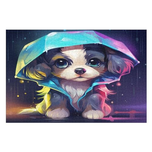 Hund -Puzzle, 1000 Teile,Holzpuzzle Für Erwachsene Kinder, Lustiges Spielzeug, Denkspiel, Bildungsspiel, （75×50cm） von LHXLHXX