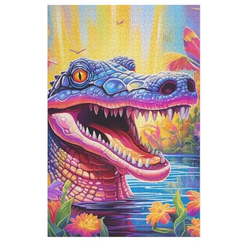 Krokodil -Puzzle, 1000 Teile,Holzpuzzle Für Erwachsene Kinder, Lustiges Spielzeug, Denkspiel, Bildungsspiel, 78×53cm Krokodil -Puzzle, 1000 Teile,Holzpuzzle Für Erwachsene Kinder, Lustiges Spielzeug, Denkspiel, Bildungsspiel, 78×53cm von LHXLHXX