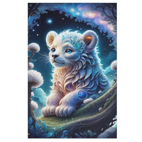 Löwe -Puzzle, 1000 Teile,Holzpuzzle Für Erwachsene Kinder, Lustiges Spielzeug, Denkspiel, Bildungsspiel, 78×53cm von LHXLHXX