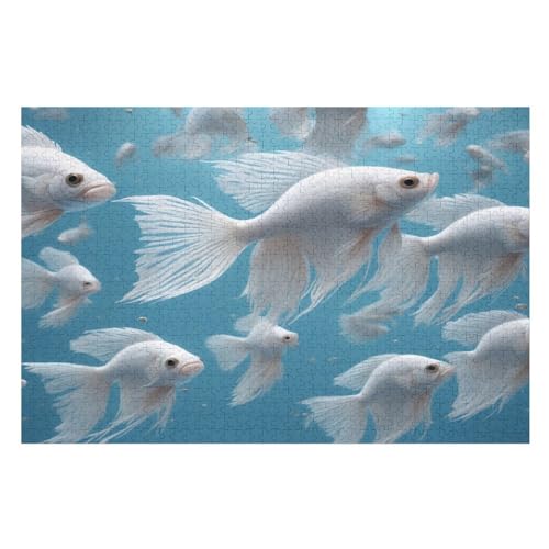 Ozean Fisch Holzpuzzle - 1000 Teiliges Jigsaw Knobelspiel - Puzzle Für Erwachsene & Kinder - Outdoor & Reisespielzeug （75×50cm） von LHXLHXX