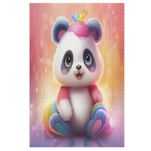 Panda Holzpuzzle - 1000 Teiliges Jigsaw Knobelspiel - Puzzle Für Erwachsene & Kinder - Outdoor & Reisespielzeug 78×53cm von LHXLHXX
