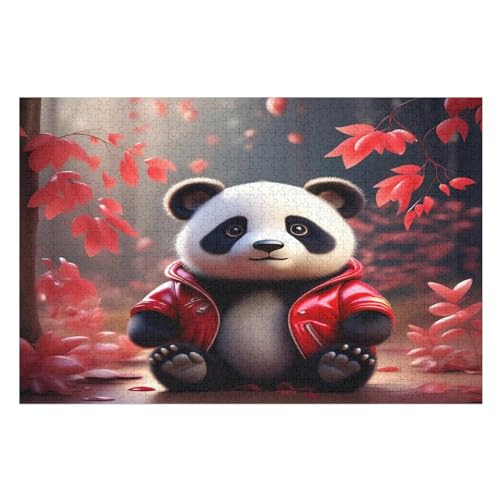 Panda Holzpuzzle Für Erwachsene Teenager Stress Abbauen Familien-Puzzlespiel Poster 1000-teiliges Puzzle Kinder Lernspiel （75×50cm） von LHXLHXX