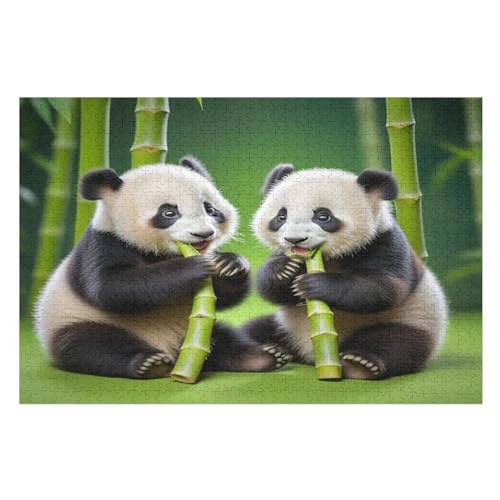 Panda -Puzzle, 1000 Teile,Holzpuzzle Für Erwachsene Kinder, Lustiges Spielzeug, Denkspiel, Bildungsspiel, （75×50cm） von LHXLHXX