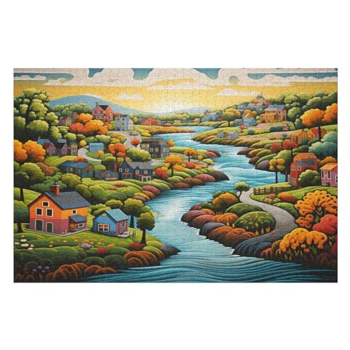 Paradies -Puzzle, 1000 Teile,Holzpuzzle Für Erwachsene Kinder, Lustiges Spielzeug, Denkspiel, Bildungsspiel, （75×50cm） von LHXLHXX