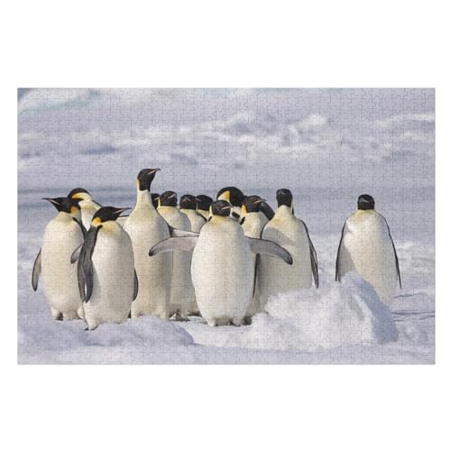 Pinguin -Puzzle, 1000 Teile,Holzpuzzle Für Erwachsene Kinder, Lustiges Spielzeug, Denkspiel, Bildungsspiel, （75×50cm） von LHXLHXX