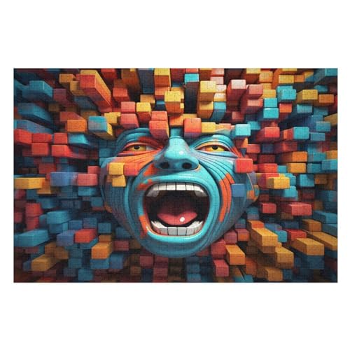 Pixelporträt Puzzle 1000 Teile, Holzpuzzle Herausforderndes Geschicklichkeitsspiel Für Die Ganze Familie, Kinder Erwachsenenpuzzle Ab 12 Jahren （75×50cm） von LHXLHXX
