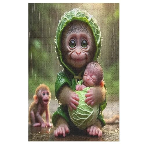 Puzzle 1000 Teile Cute AFFE Holzpuzzle Für Erwachsene Lernspiel Herausforderungsspielzeug The Puzzles Für Erwachsene Kinder 78×53cm Puzzle 1000 Teile Cute AFFE Holzpuzzle Für Erwachsene Lernspiel Herausforderungsspielzeug The Puzzles Für Erwachsene Kinder 78×53cm von LHXLHXX