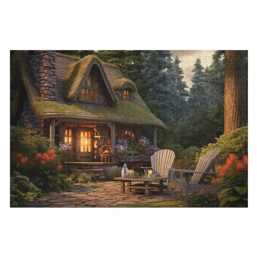 Puzzle 1000 Teile Gemütliches Häuschen Holzpuzzle Für Erwachsene Lernspiel Herausforderungsspielzeug The Puzzles Für Erwachsene Kinder （75×50cm） von LHXLHXX