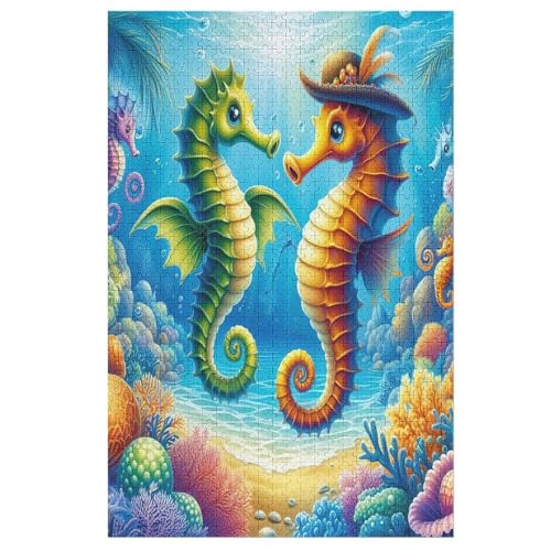 Puzzle Cute Seahorse, 1000 Puzzleteile Für Kinder, Holzpuzzles, Geeignet Für Erwachsene Lernspiel, 78×53cm Puzzle Cute Seahorse, 1000 Puzzleteile Für Kinder, Holzpuzzles, Geeignet Für Erwachsene Lernspiel, 78×53cm von LHXLHXX