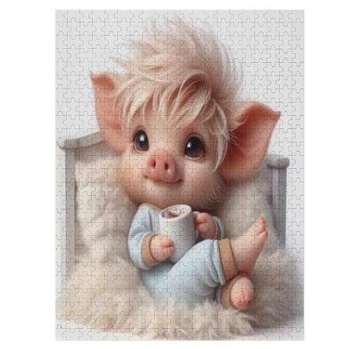 Puzzle Für Erwachsene 500 Teiliges Cute Schwein Puzzles Holzbrettpuzzles Denksportaufgaben Für Kinder 55×41cm Puzzle Für Erwachsene 500 Teiliges Cute Schwein Puzzles Holzbrettpuzzles Denksportaufgaben Für Kinder 55×41cm von LHXLHXX