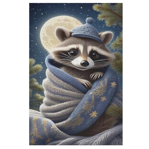 Puzzle Waschbär, 1000 Puzzleteile Für Kinder, Holzpuzzles, Geeignet Für Erwachsene Lernspiel, 78×53cm Puzzle Waschbär, 1000 Puzzleteile Für Kinder, Holzpuzzles, Geeignet Für Erwachsene Lernspiel, 78×53cm von LHXLHXX