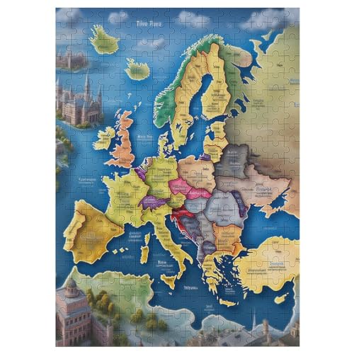 Puzzles Für Erwachsene, 300 Teile, Europakarte, Kreative Holzpuzzles, Praktisches Spiel, Familiendekoration 42×30cm Puzzles Für Erwachsene, 300 Teile, Europakarte, Kreative Holzpuzzles, Praktisches Spiel, Familiendekoration 42×30cm von LHXLHXX