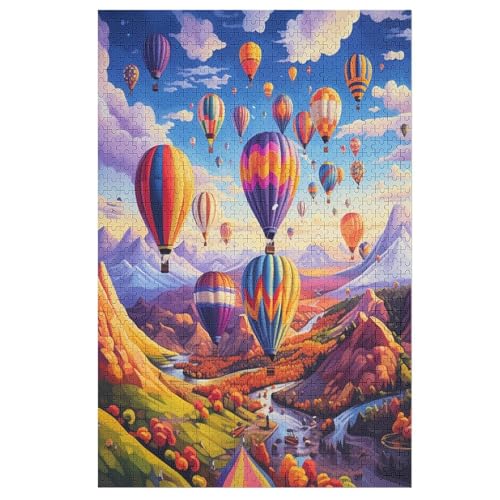 Puzzles Heißluftballon, 1000-teiliges Holzpuzzle Für Erwachsene Und Kinder Ab 12 Jahren. Tolles Geschenk Für Erwachsene 78×53cm von LHXLHXX