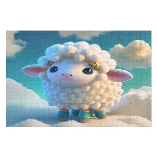 Schaf Puzzle 1000 Teile, Holzpuzzle Herausforderndes Geschicklichkeitsspiel Für Die Ganze Familie, Kinder Erwachsenenpuzzle Ab 12 Jahren （75×50cm） von LHXLHXX