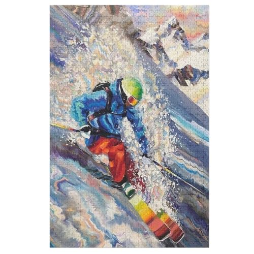 Snowboard -Puzzle, 1000 Teile,Holzpuzzle Für Erwachsene Kinder, Lustiges Spielzeug, Denkspiel, Bildungsspiel, 78×53cm Snowboard -Puzzle, 1000 Teile,Holzpuzzle Für Erwachsene Kinder, Lustiges Spielzeug, Denkspiel, Bildungsspiel, 78×53cm von LHXLHXX