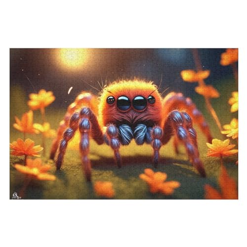 Spinne Holzpuzzle 1000 Teile Klassische Puzzles Erwachsene Kinder Puzzle DIY Kit Holzspielzeug Einzigartiges Geschenk （75×50cm） von LHXLHXX