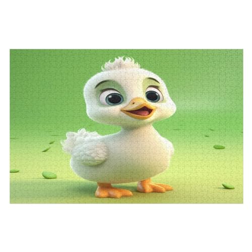 Süße Ente Puzzle Für Erwachsene 1000 Teile Premium Recyceltes Brett Zum Lernen, Lernspielzeug, Familienspiele Kinder Holzpuzzle （75×50cm） von LHXLHXX