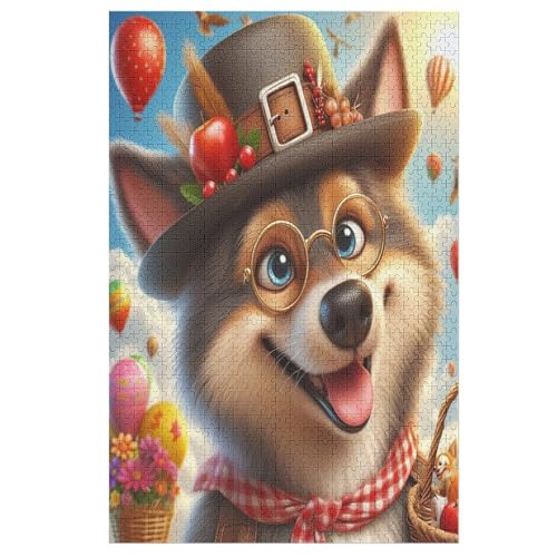 Süßer Wolfshund Puzzle Für Erwachsene,1000-teiliges Puzzles, Für Kinder,Holzpuzzle,Lernspielzeug, 78×53cm Süßer Wolfshund Puzzle Für Erwachsene,1000-teiliges Puzzles, Für Kinder,Holzpuzzle,Lernspielzeug, 78×53cm von LHXLHXX