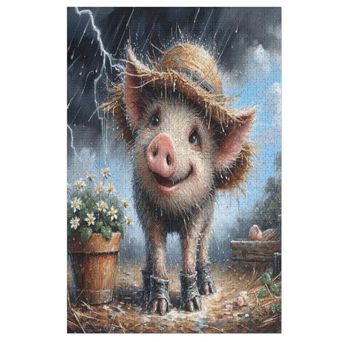 Süßes Schwein Puzzle 1000 Teile, Holzpuzzle Herausforderndes Geschicklichkeitsspiel Für Die Ganze Familie, Kinder Erwachsenenpuzzle Ab 12 Jahren 78×53cm Süßes Schwein Puzzle 1000 Teile, Holzpuzzle Herausforderndes Geschicklichkeitsspiel Für Die Ganze Familie, Kinder Erwachsenenpuzzle Ab 12 Jahren 78×53cm von LHXLHXX