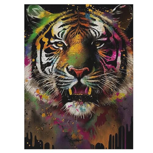 Tiger Holzpuzzle - Puzzle Für Erwachsene, 500-teilige Puzzles Für Teenager Und Kinder, Herausfordernde Spiele 55×41cm Tiger Holzpuzzle - Puzzle Für Erwachsene, 500-teilige Puzzles Für Teenager Und Kinder, Herausfordernde Spiele 55×41cm von LHXLHXX