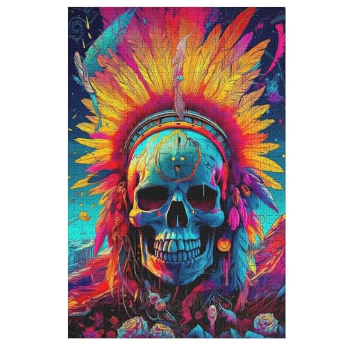 Totenkopf -Puzzle, 1000 Teile,Holzpuzzle Für Erwachsene Kinder, Lustiges Spielzeug, Denkspiel, Bildungsspiel, 78×53cm Totenkopf -Puzzle, 1000 Teile,Holzpuzzle Für Erwachsene Kinder, Lustiges Spielzeug, Denkspiel, Bildungsspiel, 78×53cm von LHXLHXX
