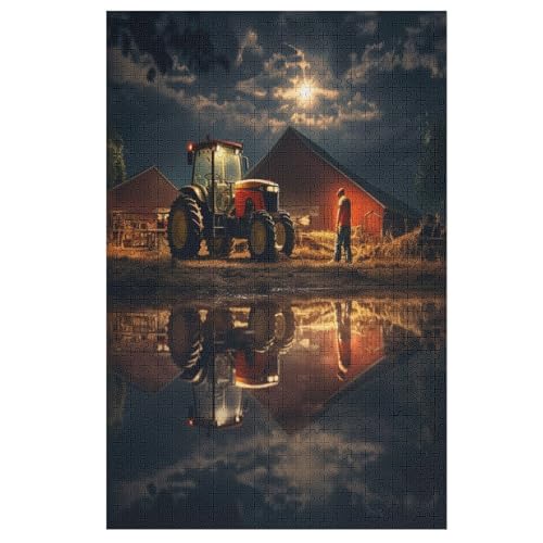 Traktor Holzpuzzle - 1000 Teiliges Jigsaw Knobelspiel - Puzzle Für Erwachsene & Kinder - Outdoor & Reisespielzeug 78×53cm von LHXLHXX