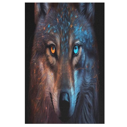 Wolf Holzpuzzle 1000 Teile, Knobelspiele Für Erwachsene, Teenager, Puzzles Unmögliche - Kinder Puzzle Zimmer Deko 78×53cm Wolf Holzpuzzle 1000 Teile, Knobelspiele Für Erwachsene, Teenager, Puzzles Unmögliche - Kinder Puzzle Zimmer Deko 78×53cm von LHXLHXX