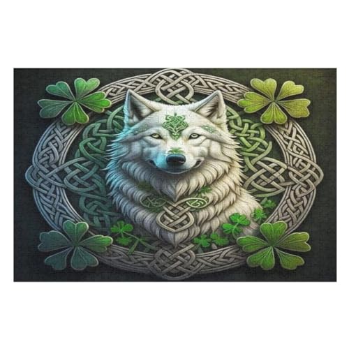 Wolf Holzpuzzle 1000 Teile Klassische Puzzles Erwachsene Kinder Puzzle DIY Kit Holzspielzeug Einzigartiges Geschenk （75×50cm） von LHXLHXX