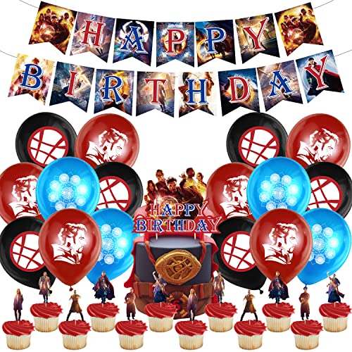 Geburtstag Dekoration 32 Stück,Party Deko,Luftballons Geburtstag,Geburtstag Banner,Party Supplies,Cake Topper,Geburtstagsparty Zubehör von LHYQDM
