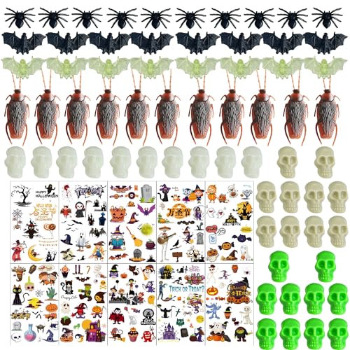 LHYQDM Halloween Party Mitgebsel Kinder Set 90 Stück,Skelett Deko Halloween Halloween Spielzeug Realistisches Skelett, Temporäre Tattoos, Fledermaus,Bat Und Spinne, Halloween Geschenke Für Kinder LHYQDM Halloween Party Mitgebsel Kinder Set 90 Stück,Skelett Deko Halloween Halloween Spielzeug Realistisches Skelett, Temporäre Tattoos, Fledermaus,Bat Und Spinne, Halloween Geschenke Für Kinder von LHYQDM