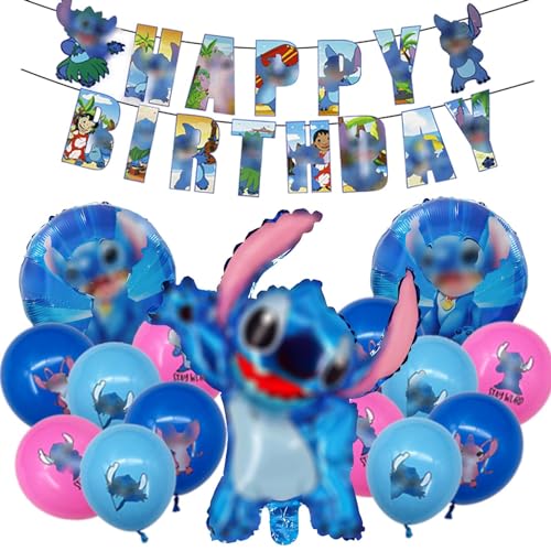 Geburtstag Deko 22 Pcs,Party Dekoration,Alles Gute Zum Geburtstag Banner,Folienballons,Ballon,Latexballon,Dekoration Kinder Geburtstagsfeiern von LHYQDM