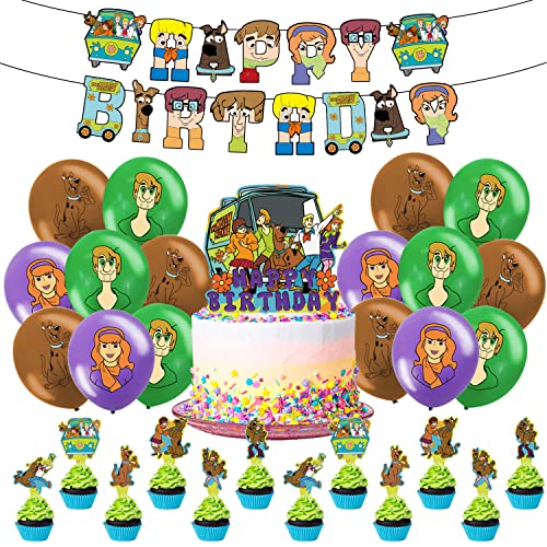 Geburtstag Deko 32 Stück,Luftballon,Party Deko,Tortendeko,Ballon,Banner,Cake Topper,für Kinder Geburtstag Party Dekoration von LHYQDM
