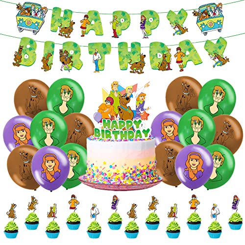 Geburtstag Deko 44 Stück,Luftballon,Party Deko,Tortendeko,Ballon,Banner,Cake Topper,für Kinder Geburtstag Party Dekoration von LHYQDM