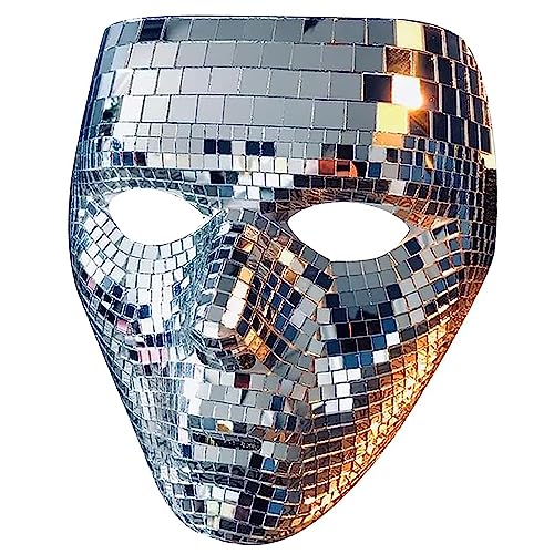 LIANGLIDE Disco Ball Glitzer Maske Halloween Gesichtsbedeckung Festival Maskerade für DJ Bühne Bar Party - Unisex-Erwachsene von LIANGLIDE