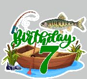 Angeln Kuchen Topper Kinder 7th Birthday Happy Fishing Rod Barsch Große Fische Dekoration Geburtstagsfeier für Jungen und Mädchen Fischer Party Dekoration Tolles Partyzubehör (7 Angeln Kuchen Topper Kinder 7th Birthday Happy Fishing Rod Barsch Große Fische Dekoration Geburtstagsfeier für Jungen und Mädchen Fischer Party Dekoration Tolles Partyzubehör (7 von LIANGSS