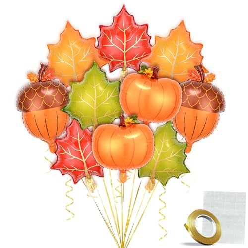 LIANRISES 10 Luftballons Herbstfarben, Herbstlich Kürbis Herbstballons, Thanksgiving Folienballon, Aufblasbare Kürbisballons, Ahornblätter, Kiefer, Geburtstagsfeiern, Weihnachten, Halloween, 10M Band LIANRISES 10 Luftballons Herbstfarben, Herbstlich Kürbis Herbstballons, Thanksgiving Folienballon, Aufblasbare Kürbisballons, Ahornblätter, Kiefer, Geburtstagsfeiern, Weihnachten, Halloween, 10M Band von LIANRISES